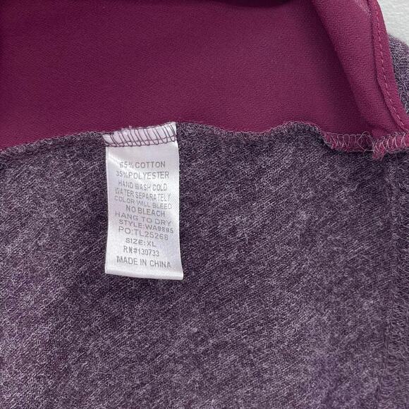 Umgee Dark Purple Plum Layered Rayon Soft Sweater Boho Tunic Swing Dress - Picture 7 of 7